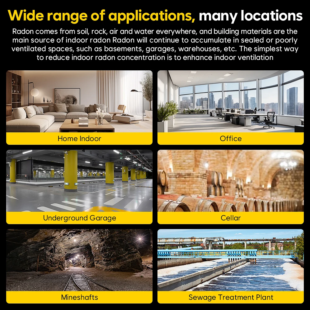 Handheld Real-Time Radon Gas Analyzer Detector New for Monitoring Historical Average Radon Gas Values and Viewing
