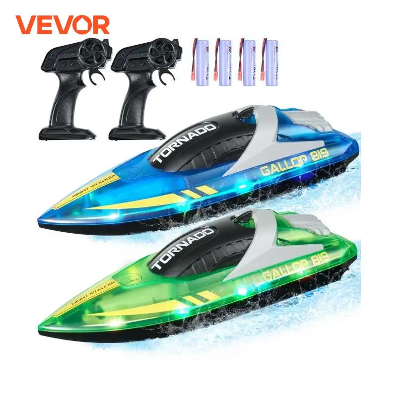 VEVOR 2PCS HJ819 RC Boat 2.4G 12km/h Racing Boat Waterproof Model Electric Radio Remote Control Speedboat Toys for Boys Gifts