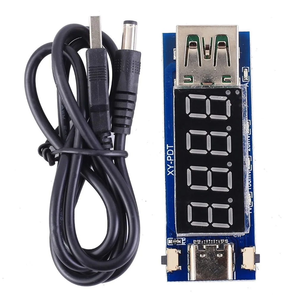 USB Type-C PD Decoy Trigger Board PD2.0 3.0 QC2.0 3.0 LED Display Charger Voltmeter Ammeter Tester Detector DC 5V 9V 12V 15V 20V
