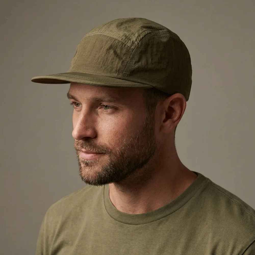 Einfarbige Baseballkappe mit flachem Schirm, schnelltrocknend, atmungsaktive Herren-Sommermütze im koreanischen Stil, Outdoor-Schirmmütze – Detail 6