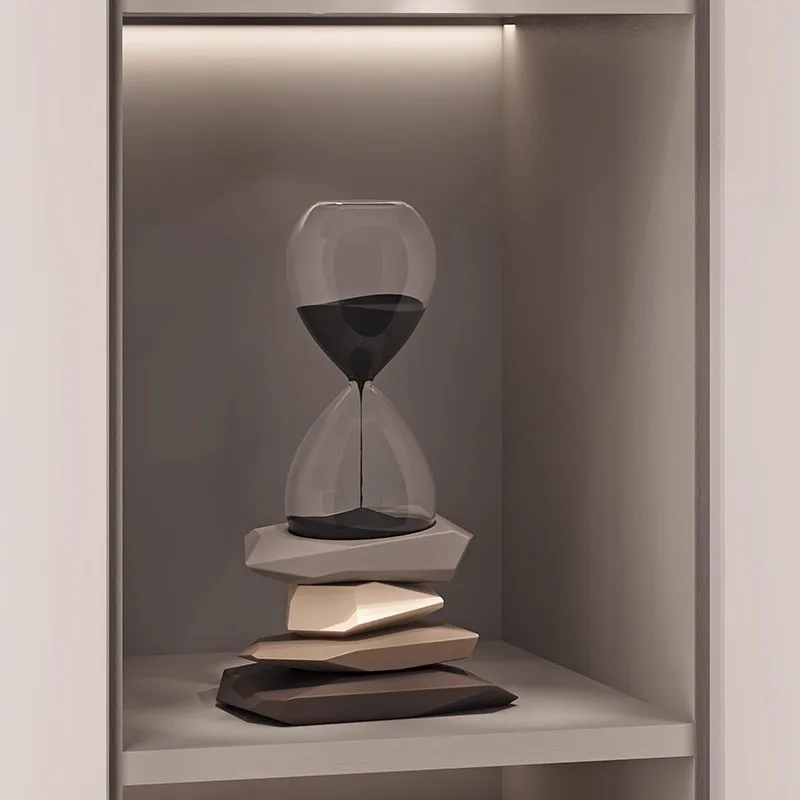 HYS modern simple stone to run hourglass timer porch ornament creative