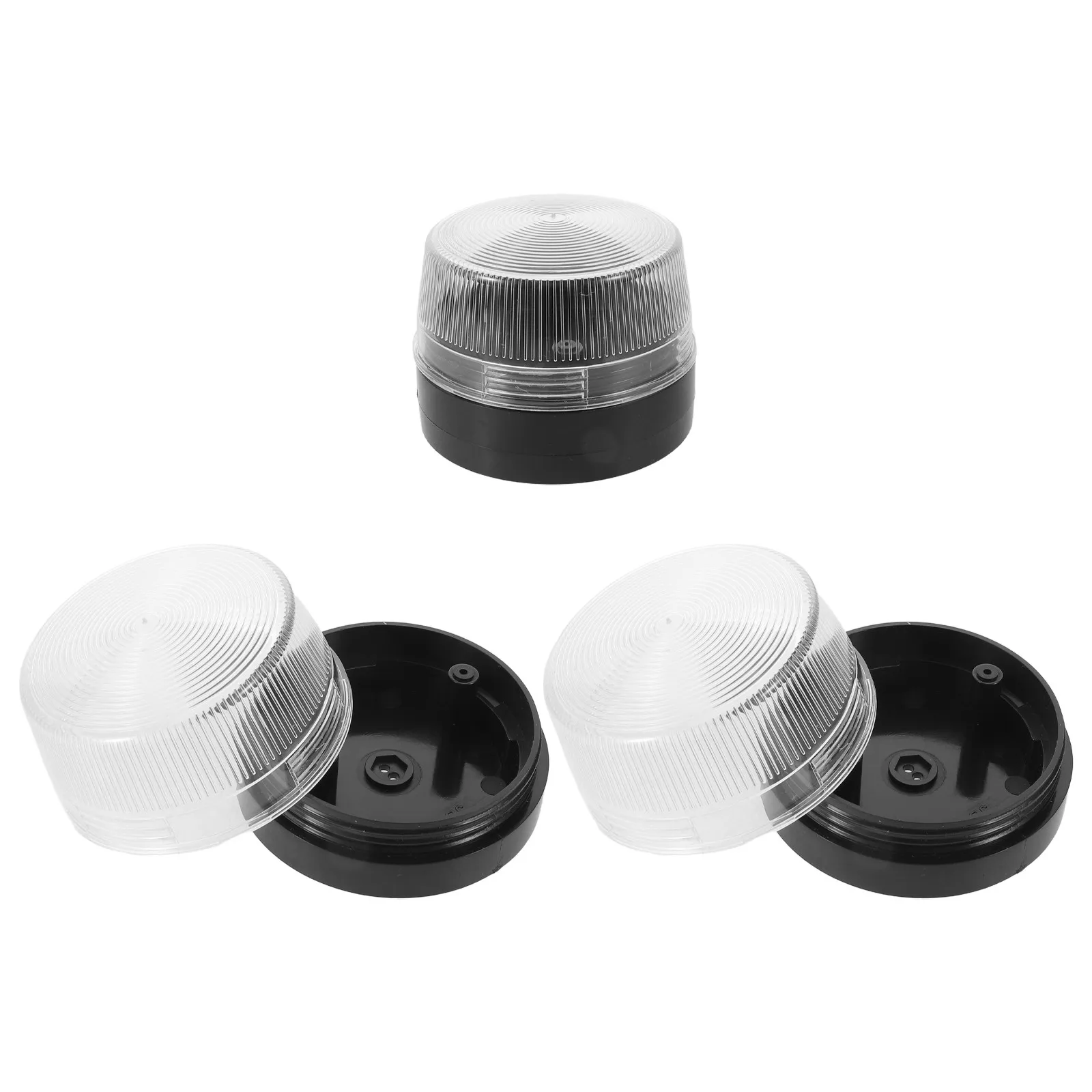 3Pcs Warning Lamp Shell Replacement Housing Plastic for Security Alarm Industrial Use Strobe Light Cover Flashing Beacon Light