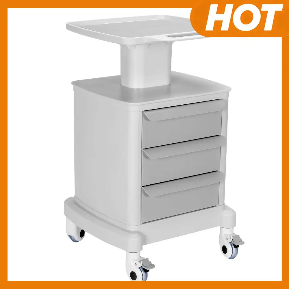 

Тележка косметологическая с 3 ящиками, 4 колесами и 1 верхним подносом, медицинская тележка для стоматологии, нагрузка до 30 кг, для больниц, офисов, клиник, спален
