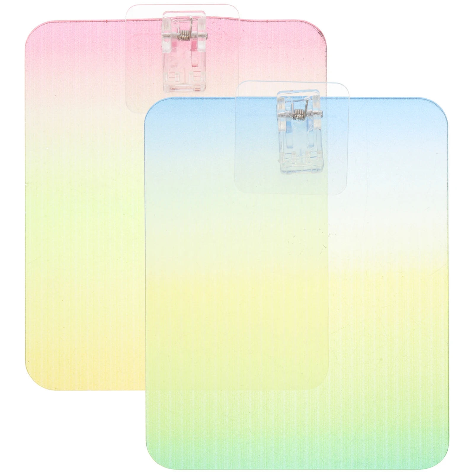 

2 Pcs Plate Clamp Multipurpose Clipboard Recording Artist Hard Plastic Portable Coloured Sketch Boards for Drawing