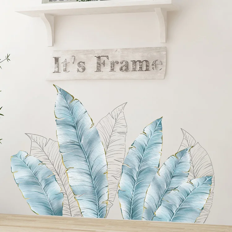Kreative Pflanzen-Blatt-Wandaufkleber für Wohnzimmer, Sofa, Hintergrund, Heimdekoration, Wandbild, Schlafzimmer, Verschönerung, selbstklebende Tapete – Detail 4