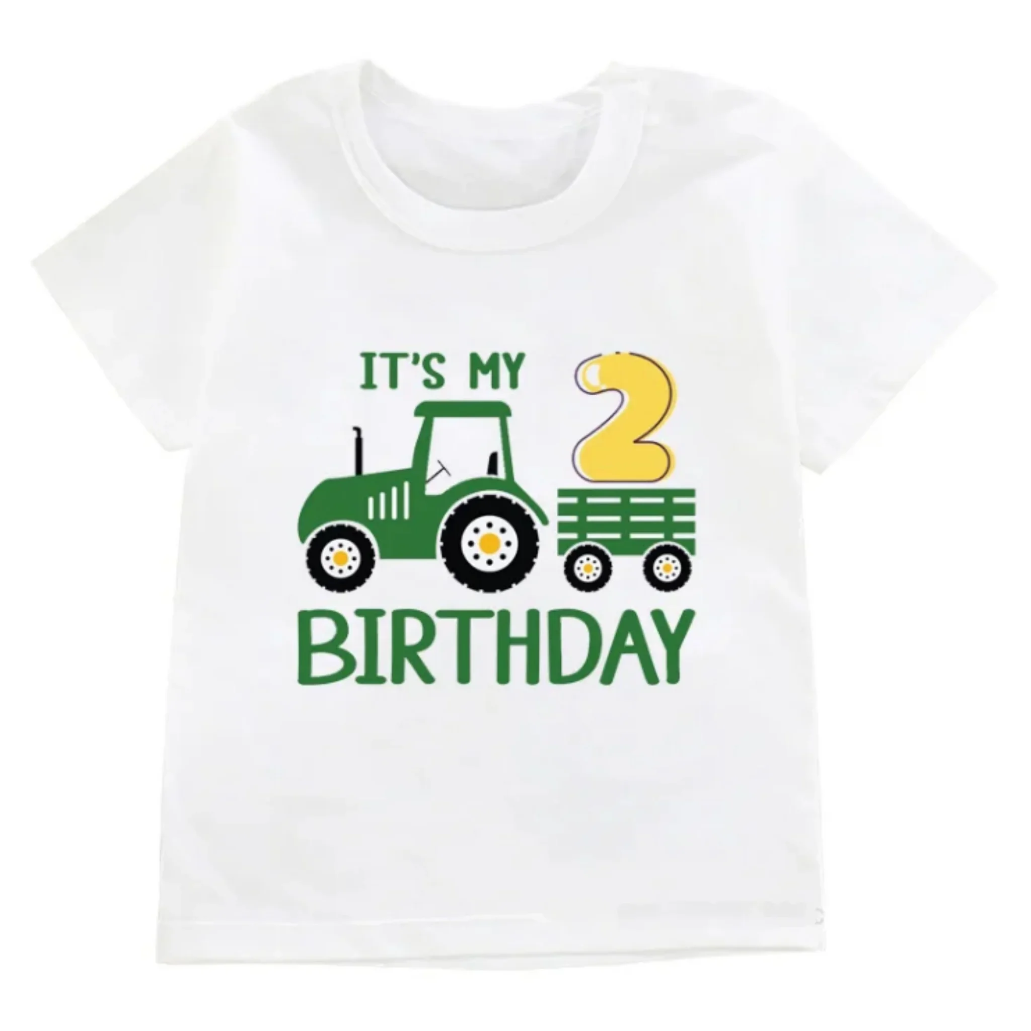 Funny Farm Tractor Short Sleeved Top Boys Girls Birthday Party Gift Kids Tshirt Children's Adults Parent Child Cotton T Shirts