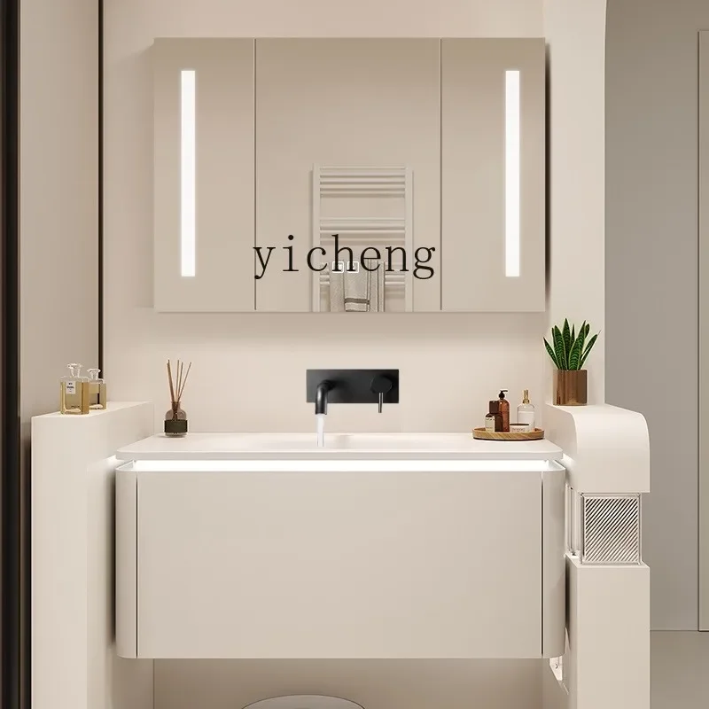 BB  hole ceramic integrated basin bathroom cabinet solid wood concealed into the wall drainage washbasin washbasin  combination