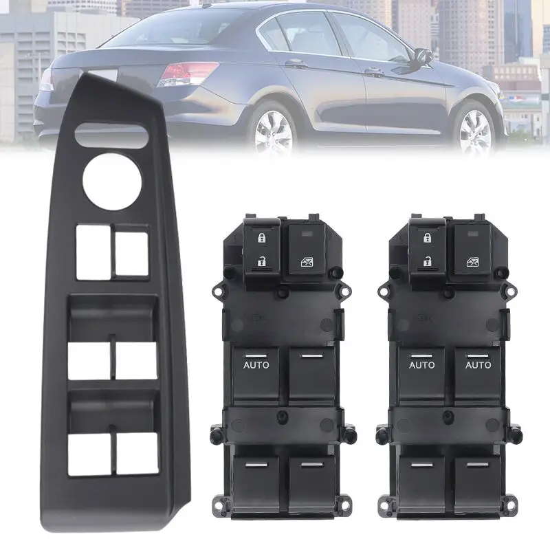 نافذة السيارة التبديل الحافة غطاء أسود نافذة رافع التبديل لهوندا أكورد 2008-2013 83592-TB0-H11ZA 35750-TA0-A02 35750-TA0-A31 #1