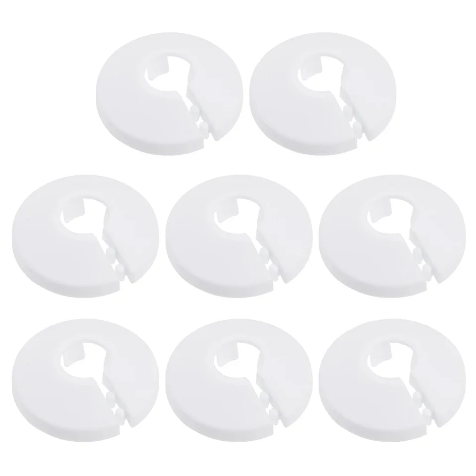 8 pieces plastic pipe collars for angle valves and faucets sized 12 to 50 mm diameter compatible with 24 mm inner hose pressure