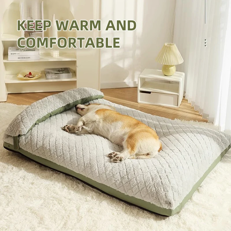 HOOPET Winter Large Dog Sleeping Beds Pet Cat Fluffy Bed Mat Pet Cushion Big Medium Dogs Blanket Cushion Pet Supplies