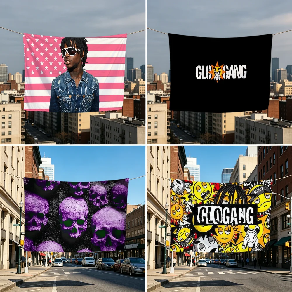 Rapper C-chief Keef Skeletor flag Durable Outdoor Indoor Patio Festive Decoration Classic Design Pole Wall Room Banner