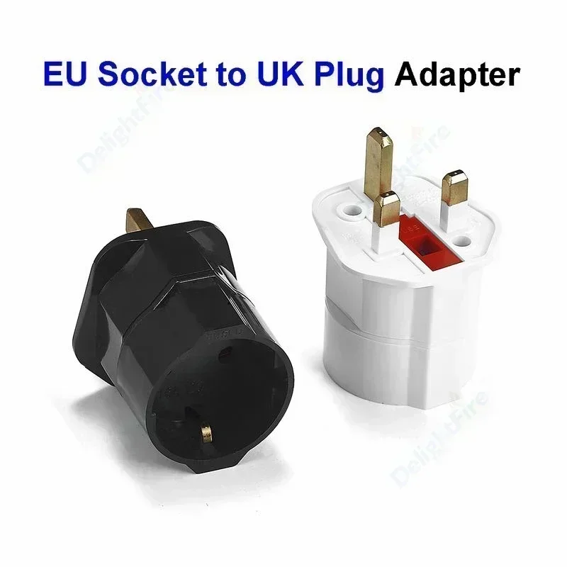 1pcs UK to EU Plug Adapter 250V 13A Korea Euro 2Pin to Britain 3Pin Plug Conversion Electrical Sockets Travel Adapter AC Outlet