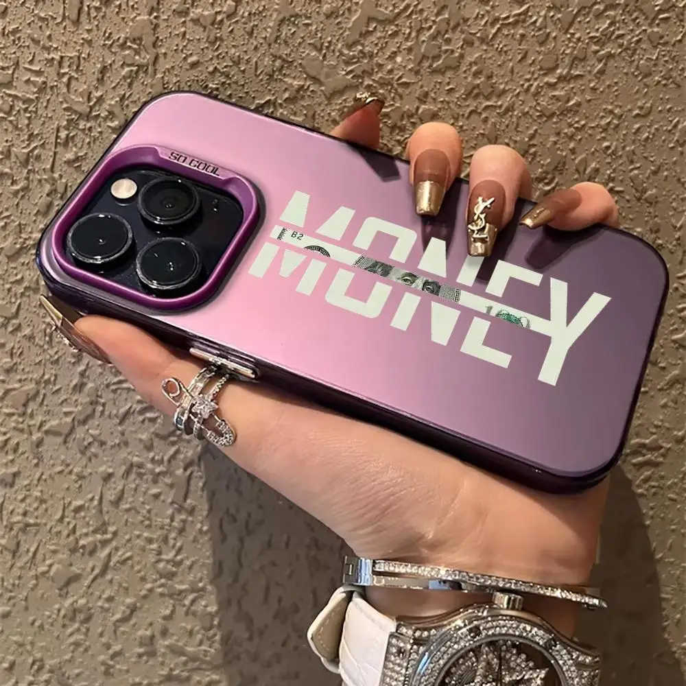 حافظة الهاتف المحمول الإبداعية Money English مناسبة لهاتف iPhone 17 16 15 14 13 12 11 Pro/ Max/Plus مضادة للسقوط والصدمات