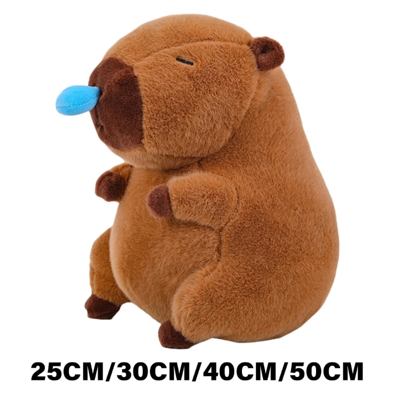 F19F Stuffed Toy Christmas Gift Capybara Handcrafts for Kid Girls Throw Pillow