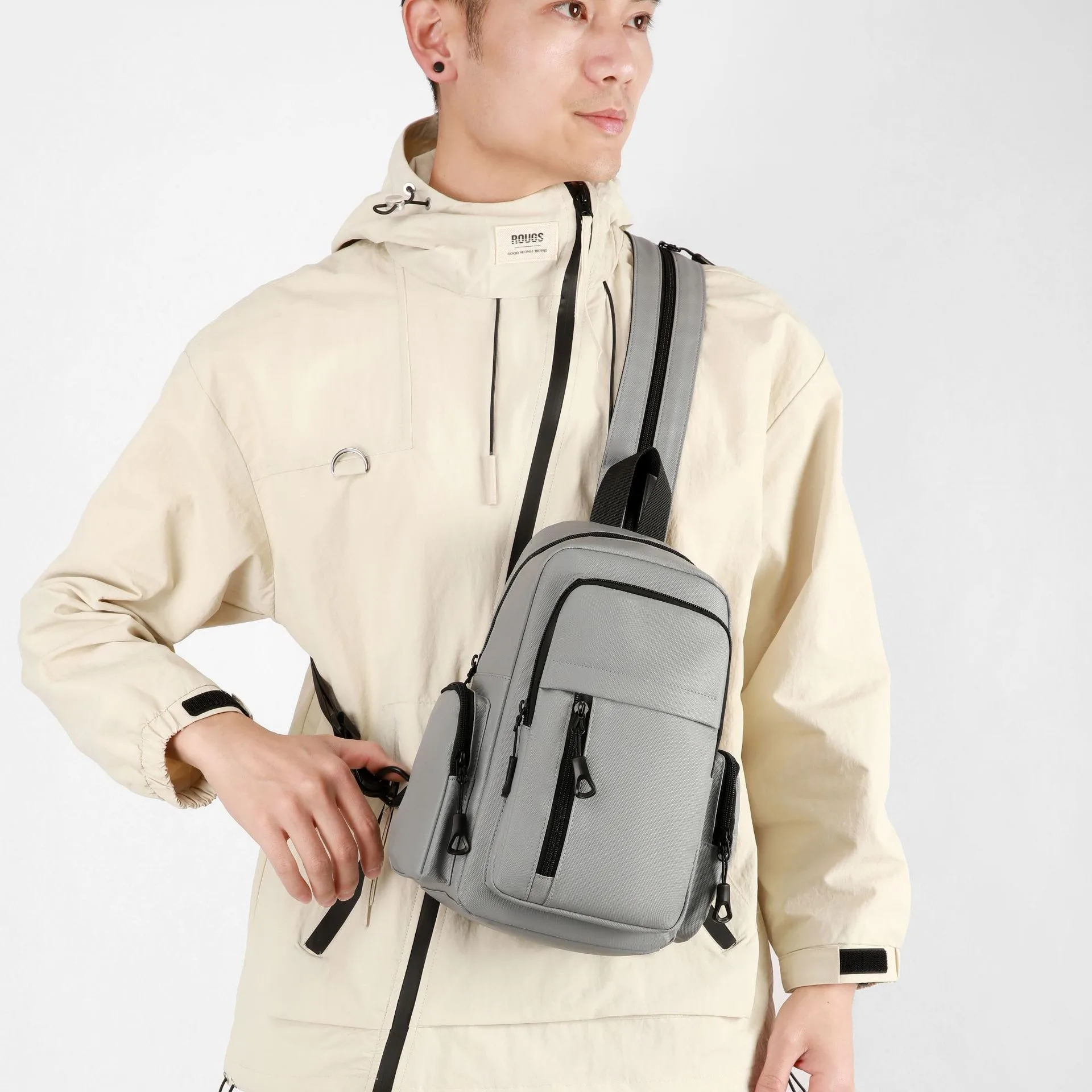 2026 New Men's Trendy Chest Bag, Casual and Versatile Single Shoulder Bag, Large Capacity Crossbody Bag for Outdoor Sports