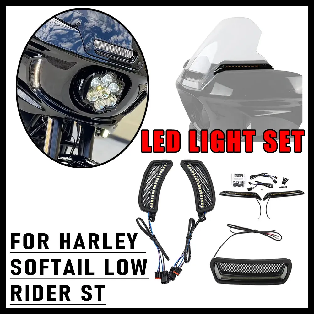 

For Harley Softail Low Rider ST FXLRST El Diablo Motorcycle Tracer Decorative Lamps Daylight Running Lamps and Turn Signal Lamps