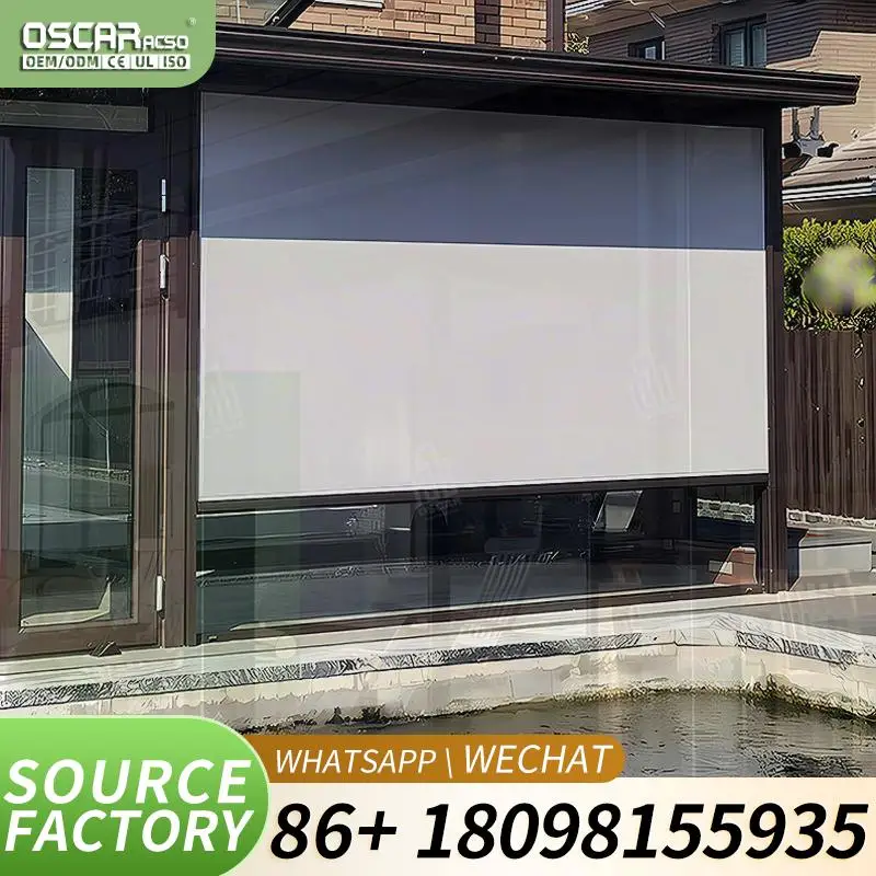 Wholesale Automatic Wind Proof Roller Blinds for Balcony Sun Room and Window Waterproof Sunshade Rolling Blind