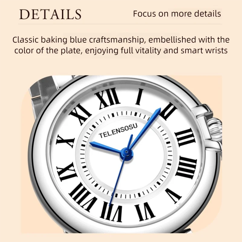 TELENSOSU العلامة التجارية الأعلى أنيقة السيدات الساعات الفاخرة الكوارتز السيدات الساعات فراشة مشبك الراقية مأدبة الساعات reloj 8801