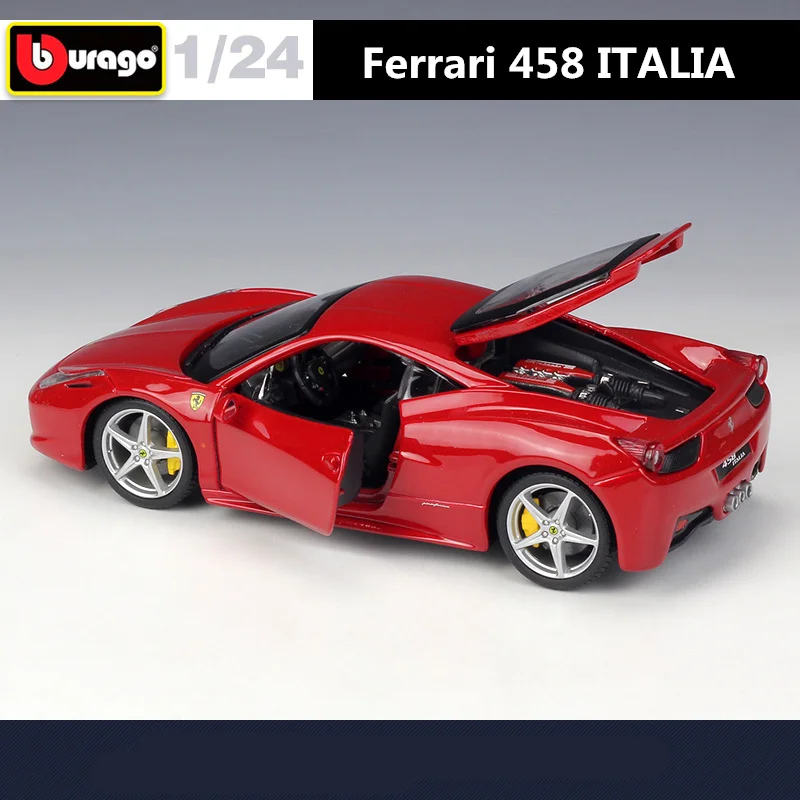 Bburago 1:24 Ferrari 458 ITALIA Alloy Sports Car Model Diecasts Metal Toy Racing Car Model Simulation Collection Childrens Gifts