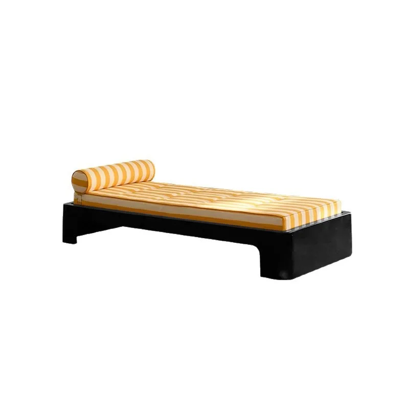 Medieval living room solid wood sofa stool, entrance pull mouth shoe change stool designer retro bench chaise longue