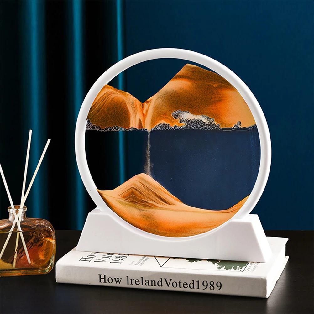 3D Flowing Painting Ornament Desktop Quicksand Painting Living Room Office Decoration Landscape Sand Art Picture Moving Sand Art