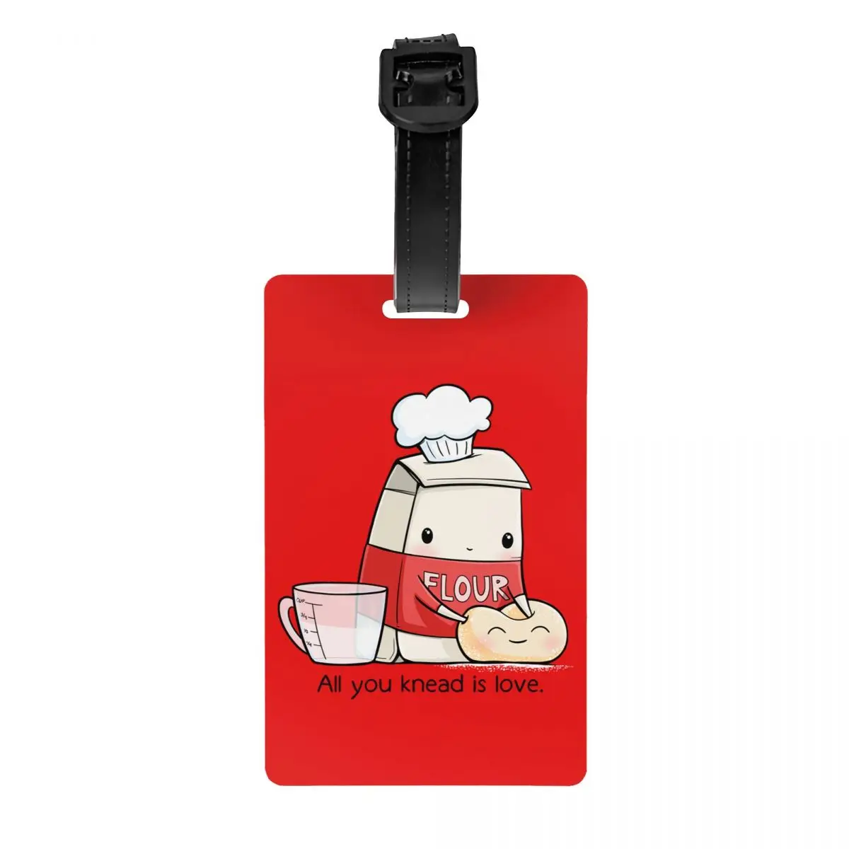 

Custom All You Knead Is Love Luggage Tag With Name Card Privacy Cover ID Label for Travel Bag Suitcase