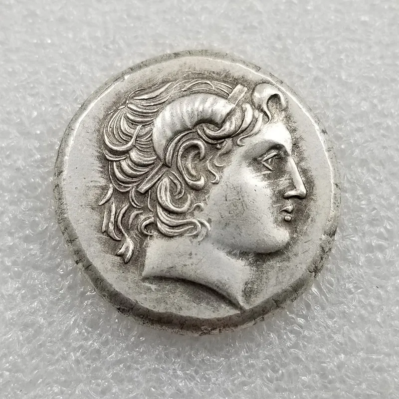 Antique crafts Greek statue goddess coin copper silver plated old silver dollar silver cake wholesale 7005