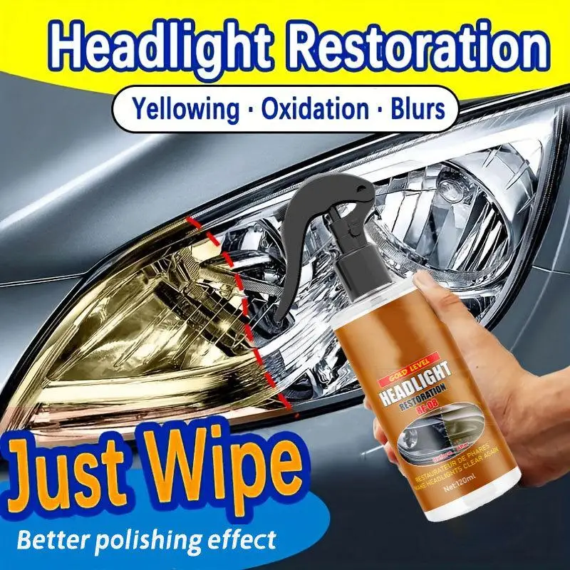 Headlight Cleaner For Cars 120ml Effective Liquid Headlight Polish Cleaner Headlight Restorer Portable Multifunctional Car Light