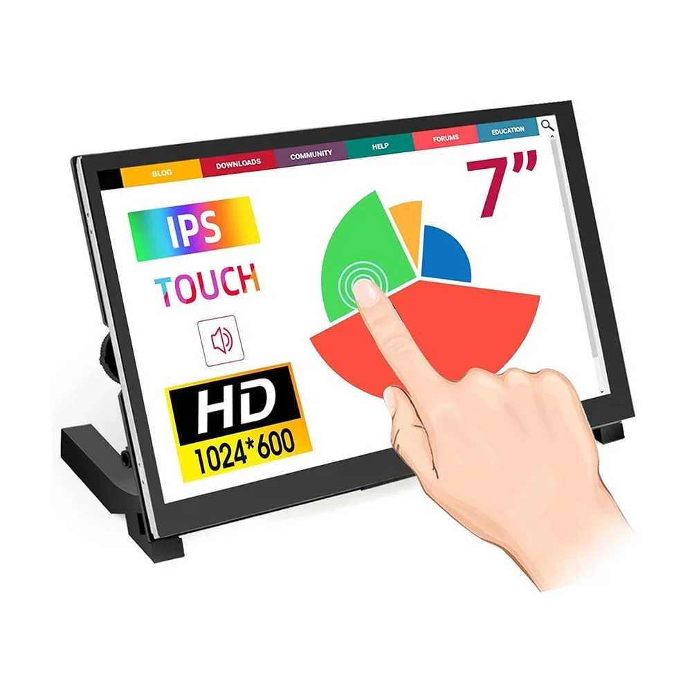 Hot Sale RC070S 7inch 1024*600 IPS Capacitive Touch Monitor for DIY projects, Industrial control, Entertainment applications