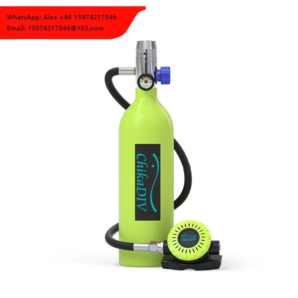 ChikaDiv 1L Mini Scuba Tank Scuba Diving Tank With Regulator Diving Equipment