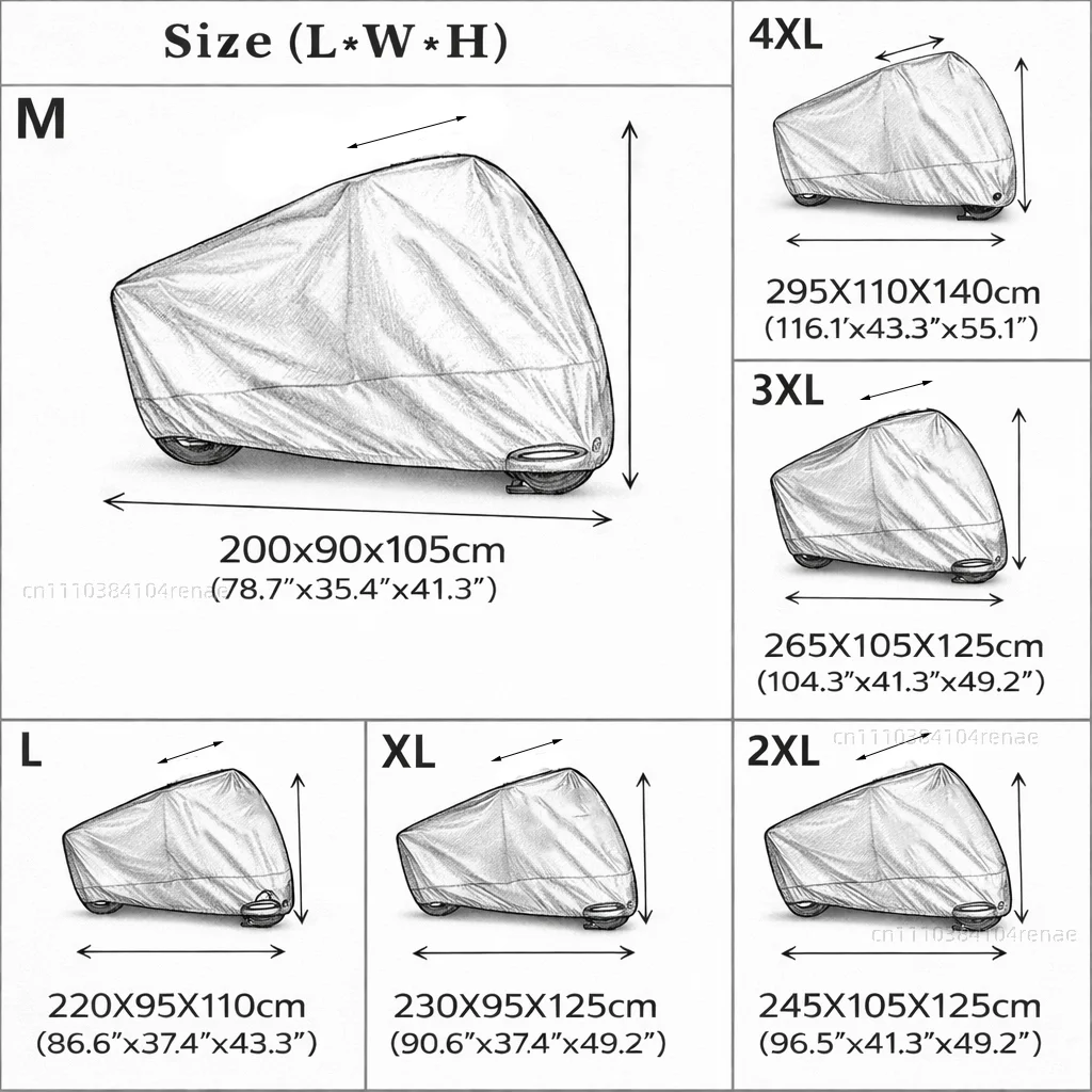 For YAMAHA DT230 DT250 DT175 DT200 DT125 DT125R 190T Motorcycle Cover Waterproof Dustproof UV Protection All Season