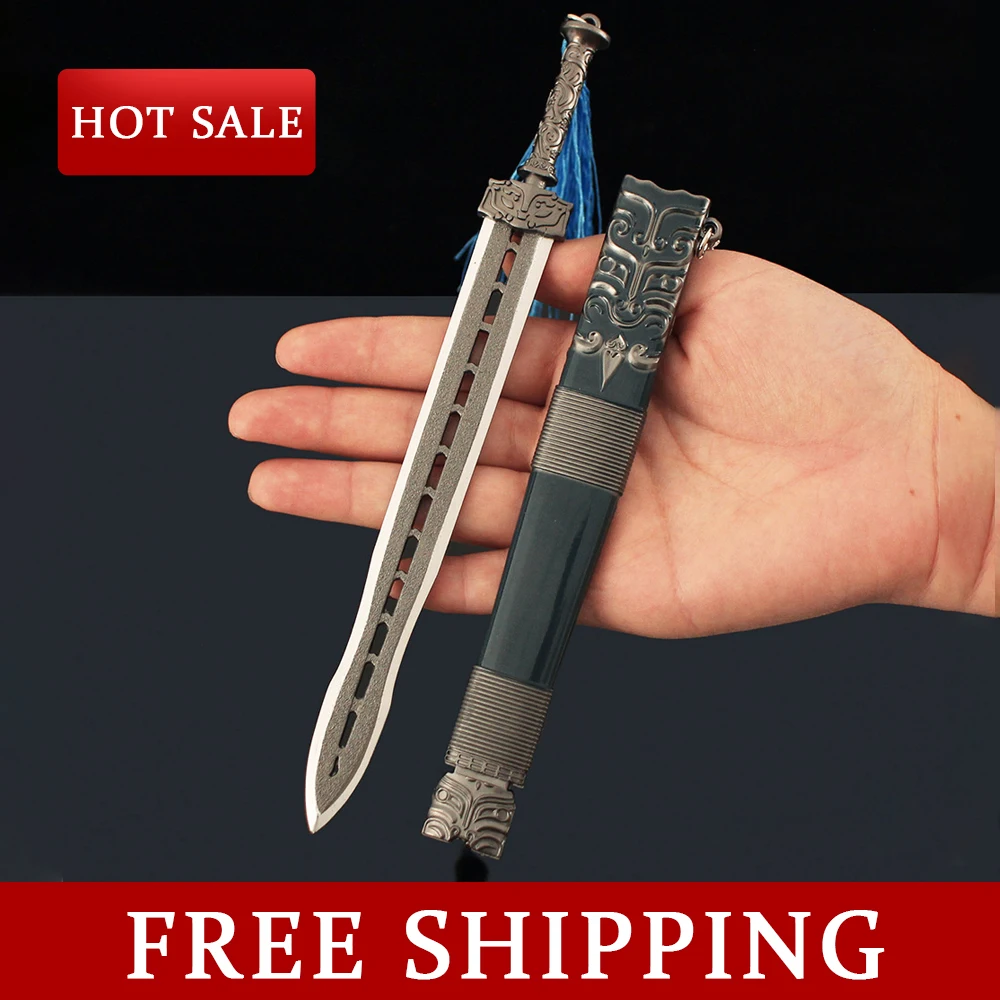 22CM Chinese Ancient Cold Weapons, Ding Ning Great Sword, Full Metal Craft Models, Collectible Desk Ornaments Cosplay, Toys Gift