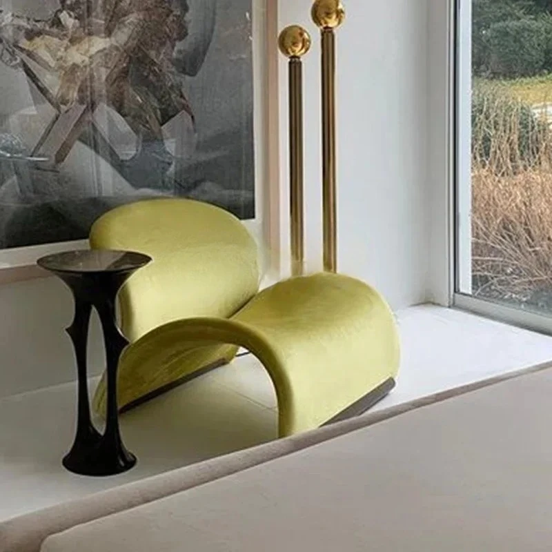 

Ретро классический дизайнерский изогнутый одиночный диван-кресло для отдыха