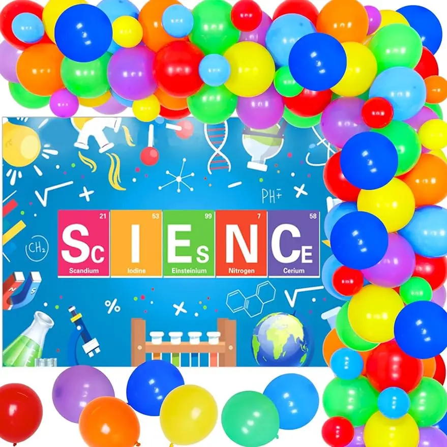 

FANGLELAND Science themed birthday party decoration, Slime fun baby shower party supplies, laboratory school decoration