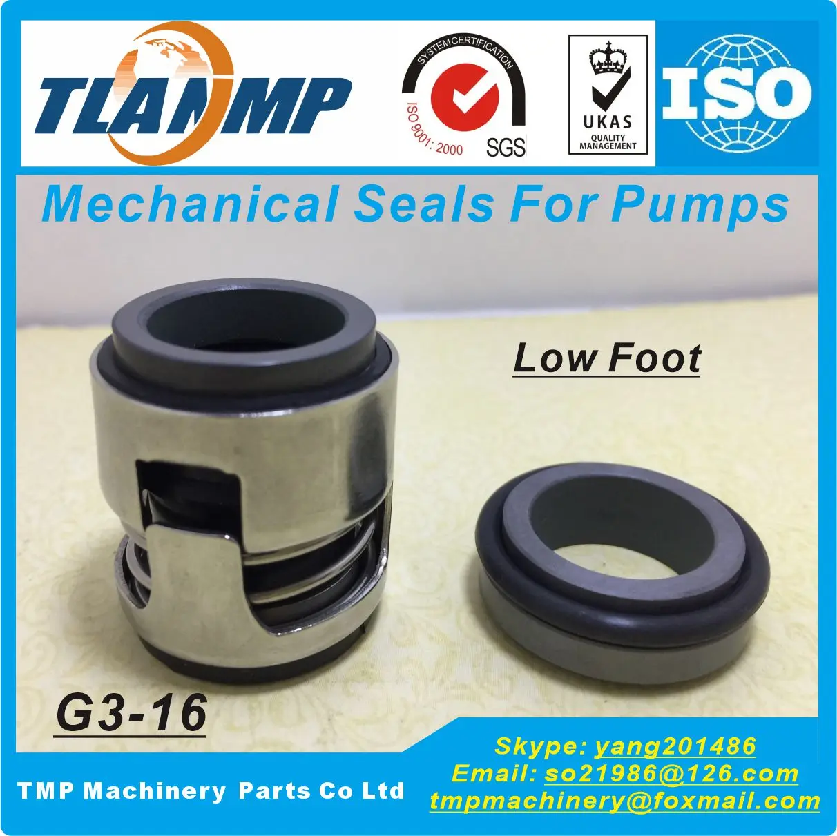 G3-16 , G03-16 , G3-16H , G3-16L ,CHI-16 (High/Low Foot) Mechanical Seals Shaft 16mm For CH,CHI,CHE,CRK,SPK,TP Pumps P/N 425763