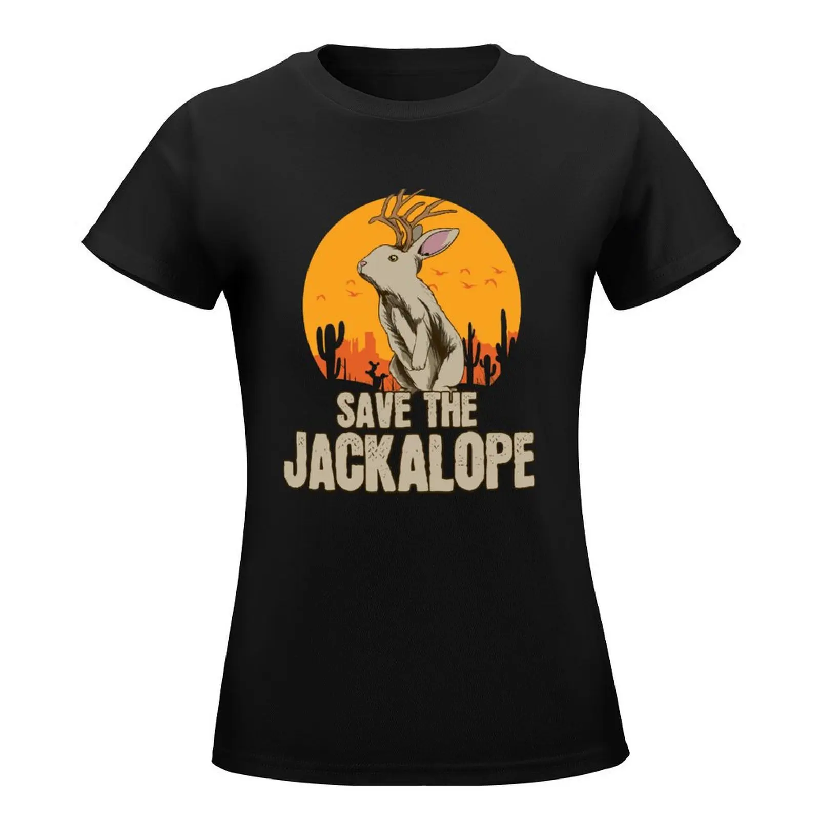 Save The Jackalope Mythical Mystical Creature T-Shirt summer tops cute clothes graphics Top Women