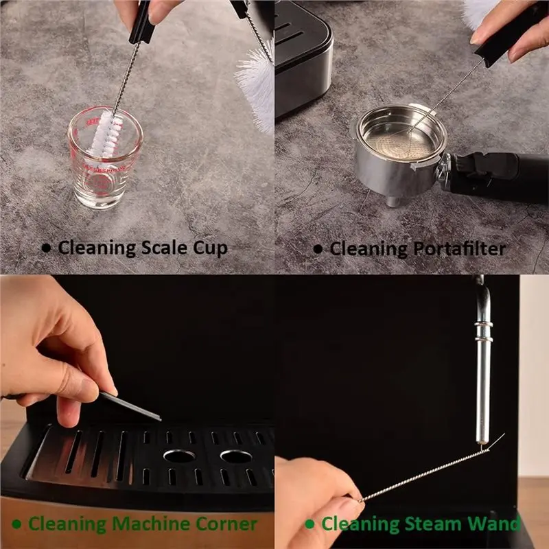 ABYN-Espresso Brush Machine Cleaning Brush For Cleaning Espresso Machine Group Head Steam Wand Milk Frother Drip Tray Coffee