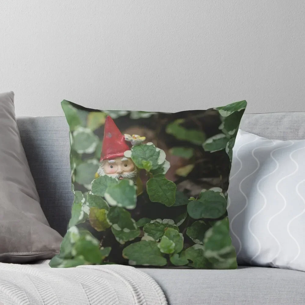 

Peek-a-boo Garden Gnome Throw Pillow Decorative pillowcase Decorative Cushions For Living Room pillow cover christmas Pillow