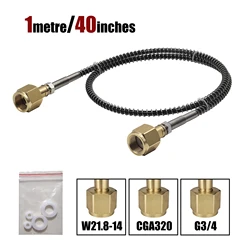 CO2 Fill Refill Station Charging Adaptor With 40inches/100cm Hose W21.8, G3/4, CGA320 Soda Cylinder Connector Accessories