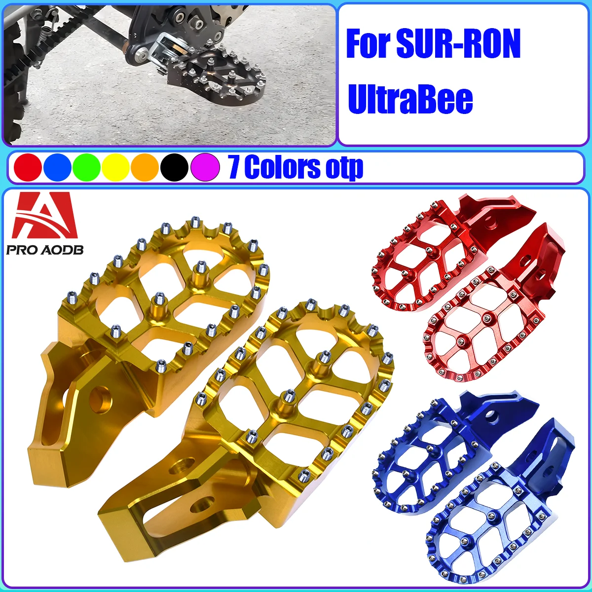 

For Surron Ultrabee Sur-Ron Ultra Bee Parts Footpegs Foot Pegs Rests Electric Dirt Bike Pedals MX Dirt Bike Aluminium Alloy