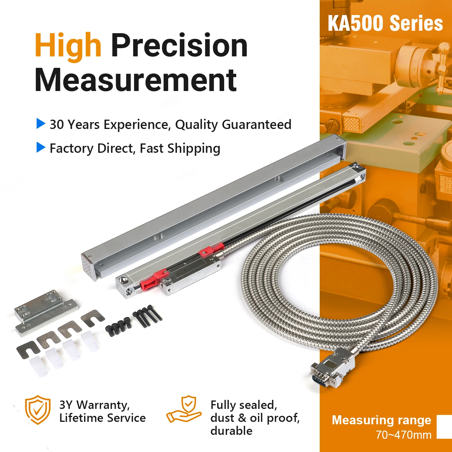 Small High Precision Linear Scale KA-500 3Y Quality Guarantee Professional Measuring Tool for CNC Lathe and Milling Machine