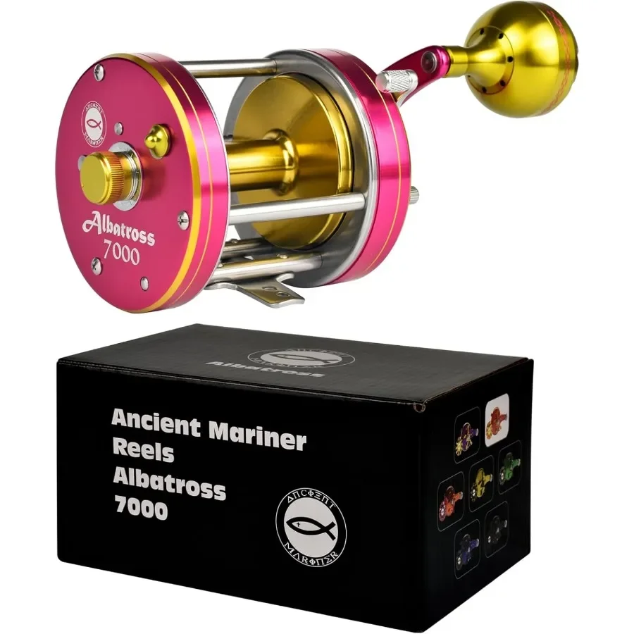 

Catfish Reels Albatross 7000 Conventional Round Baitcasting Reel for HeavyDuty Fishing Applications with Precision Gear System