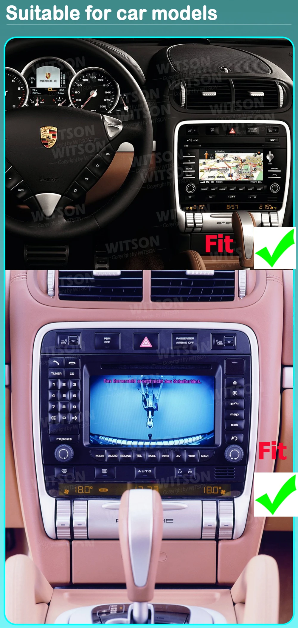 WITSON Radio Carplay Stereo For Porsche cayenne 9PA 957 955 Boxster 911 Carrera GT 2003-2008 Auto Headunit OEM No DVD