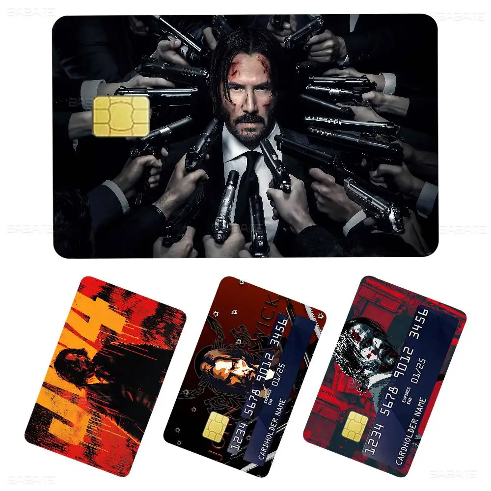 1pc Stiker Film Klasik J-john W-wick Movie 100% Laris Manis Kartu Kredit Debit Bank Kartu Bus Skin Film