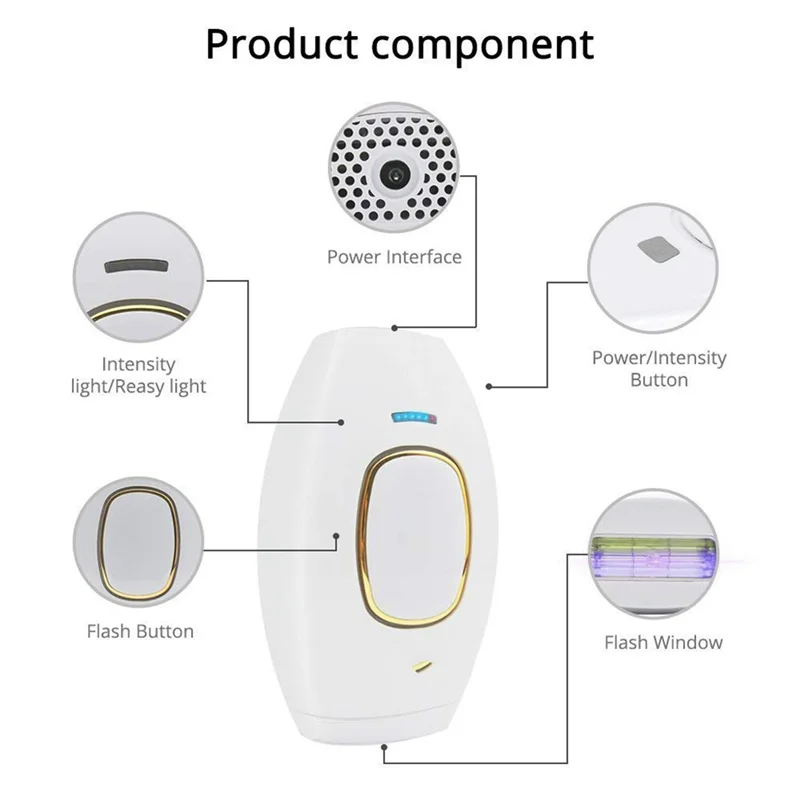 

INLIG-Laser Hair Remover, Permanent Hair Reduction, Vibration Facial Epilator, Multi-Functional Beauty Device EU Plug