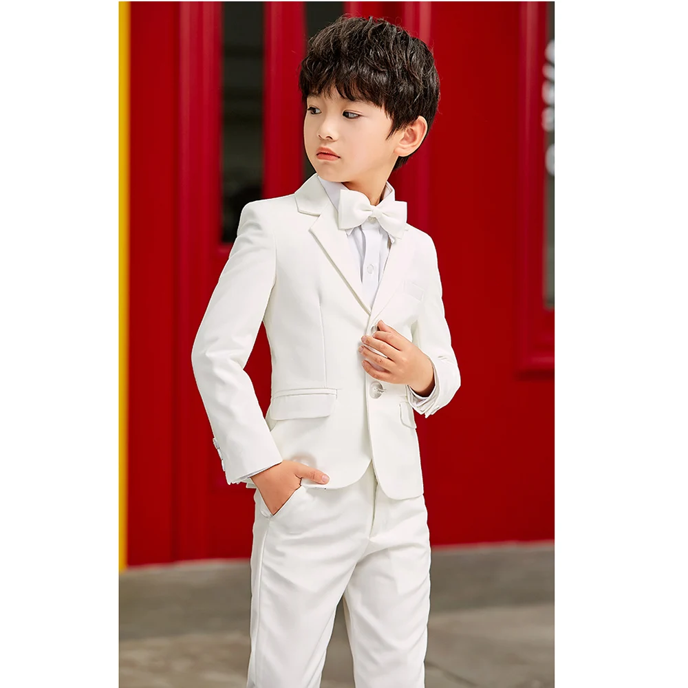 

Chic Boys Suits Single Breasted Notch Lapel Prom Formal Slim Tuxedo for Kids Jacket Sets Blaze Pants Wedding Party Outfits