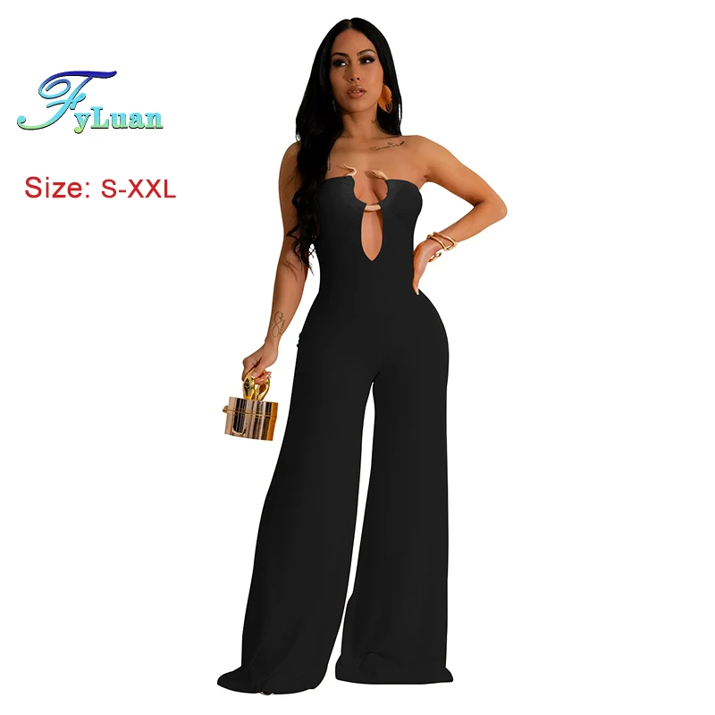 جميلة حمالة الجوف خارج ثعبان المعادن واسعة الساق السروال القصير النساء واسعة الساق العميق الخامس الرقبة أكمام موضة قبالة الكتف حللا