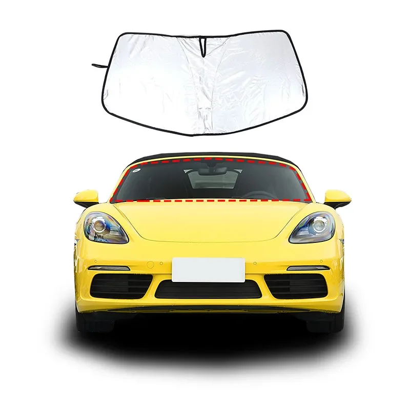 

For Porsche 718 2016-2024 Silver Tape Car Front Windshield Sun Shade Cover Window Sun Visor Blocks Interior Accessories