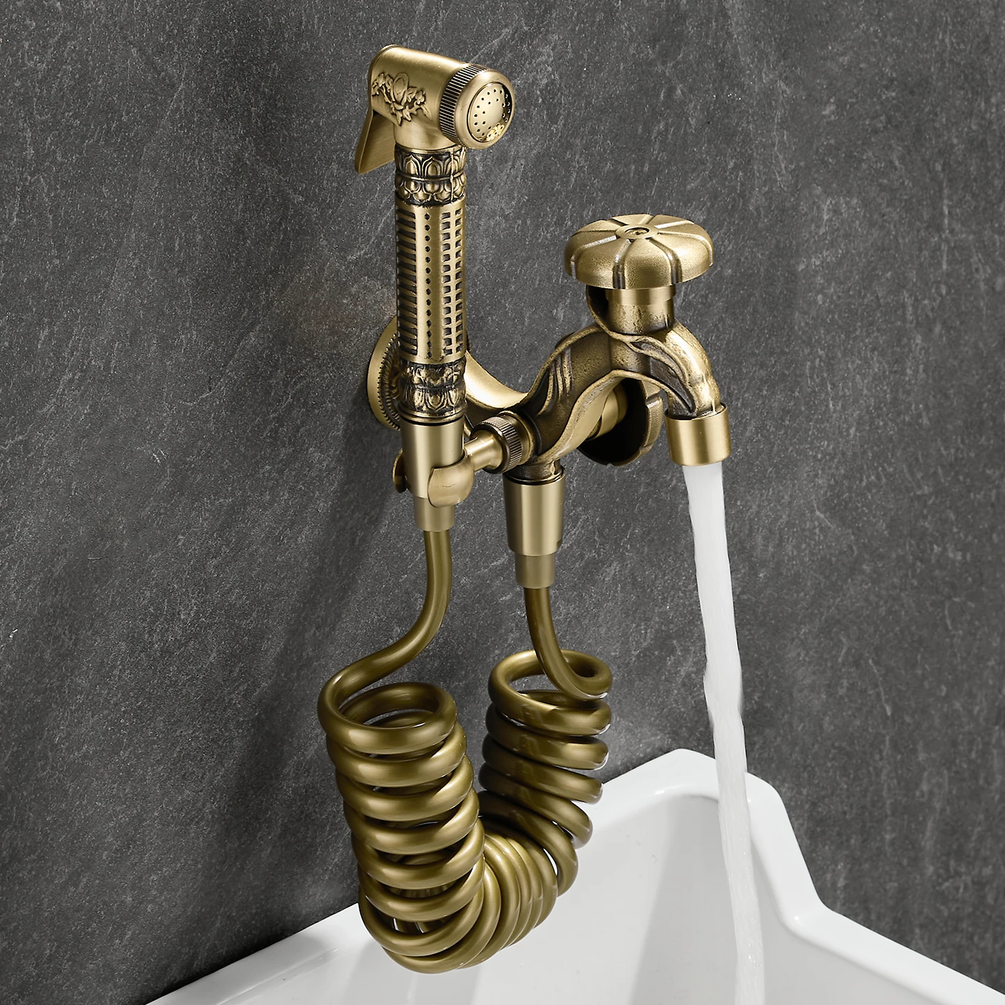 

Открытый полностью медный антикварный смеситель для бассейна с одним охлаждением, ретро, балкон, двор, сад, открытый антифриз, двойного назначения, домхо