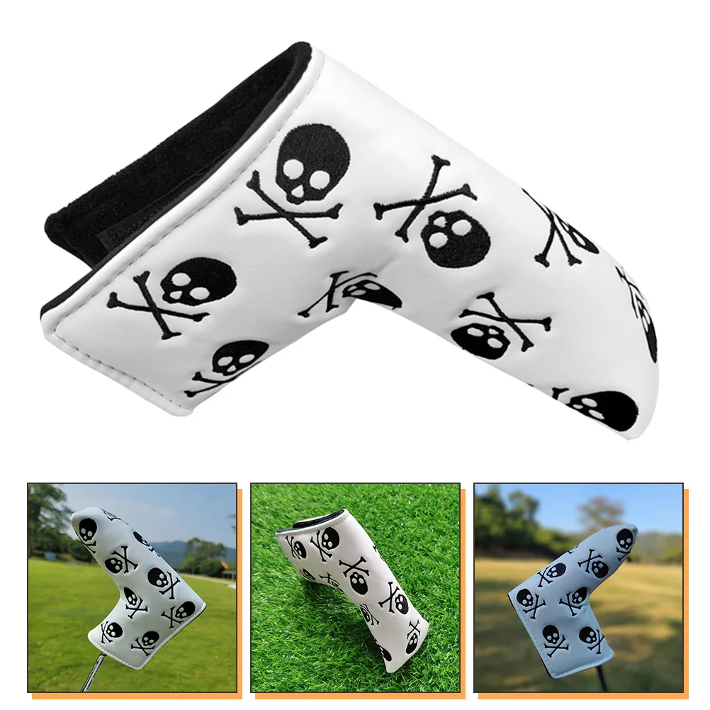 

Waterproof PU Golfs Putter Cover Durable Wear Resistant Skull Embroidery Fashion Head Sleeve Accessory Golfs Club Cover